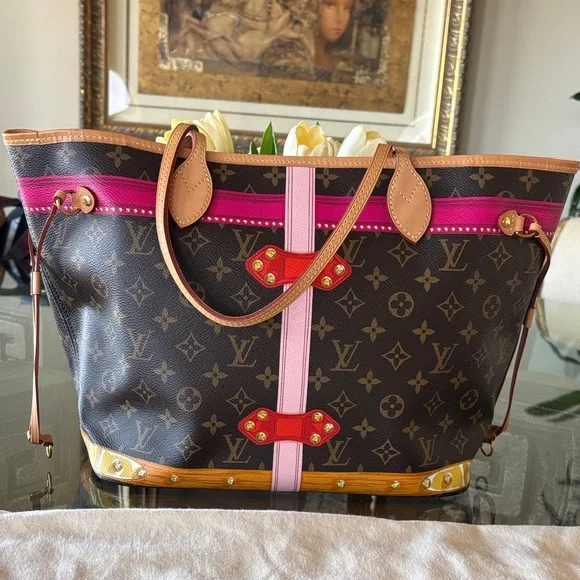 Limited edition Louis Vuitton summer trunk monogram Neverfull mm like New - Picture 2 of 7